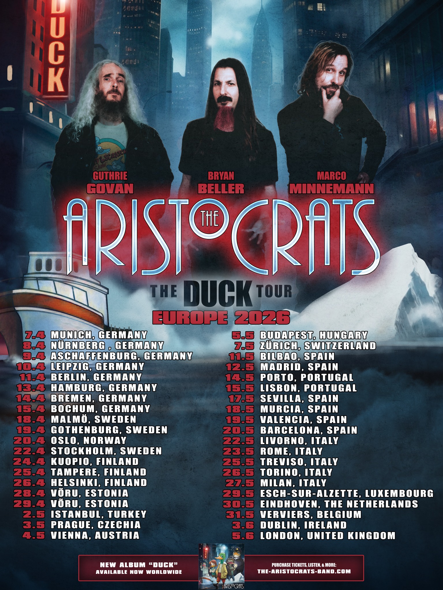 Aristocrats EU 2026 Tour Graphic
